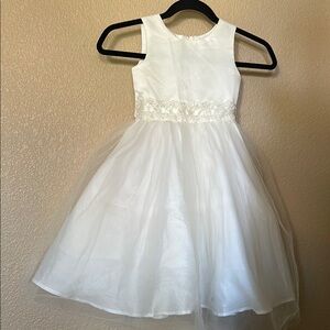 Tip Top Kids White Sleeveless A-Line Dress